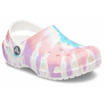 Crocs Classic Tie-Dye Graphic Klumpa Lány Fehér | HU 1490ILHS